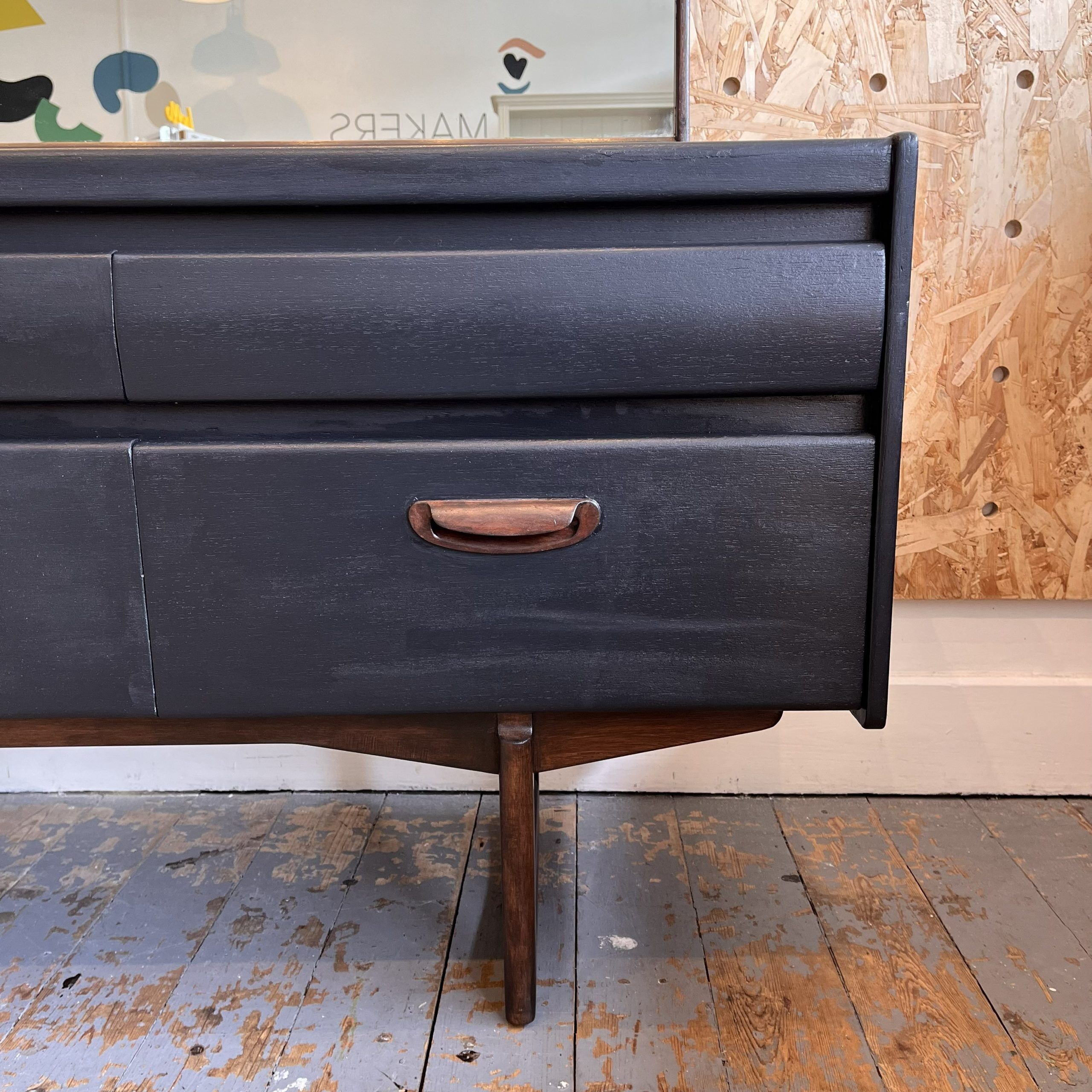 'Mia' Upcycled Black Dressing Table - Image 3