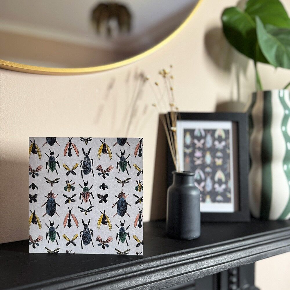 'Bugs' Print Square Card