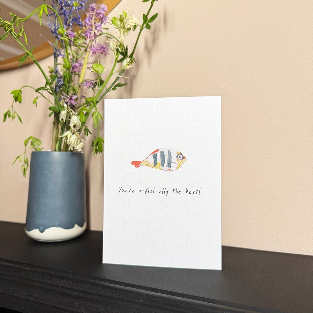 'O-fish-ally the best' Greetings Card