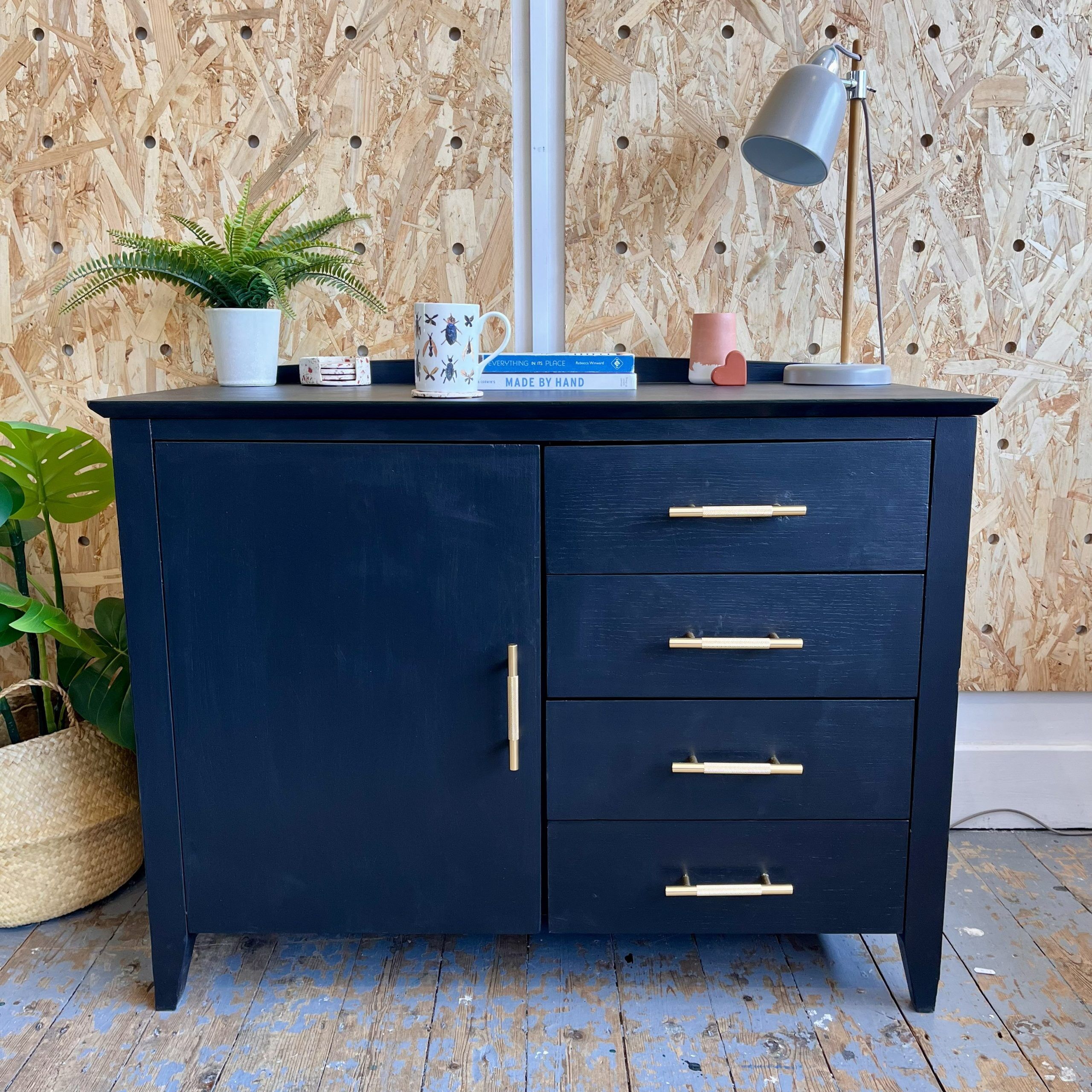 Black compact sideboard