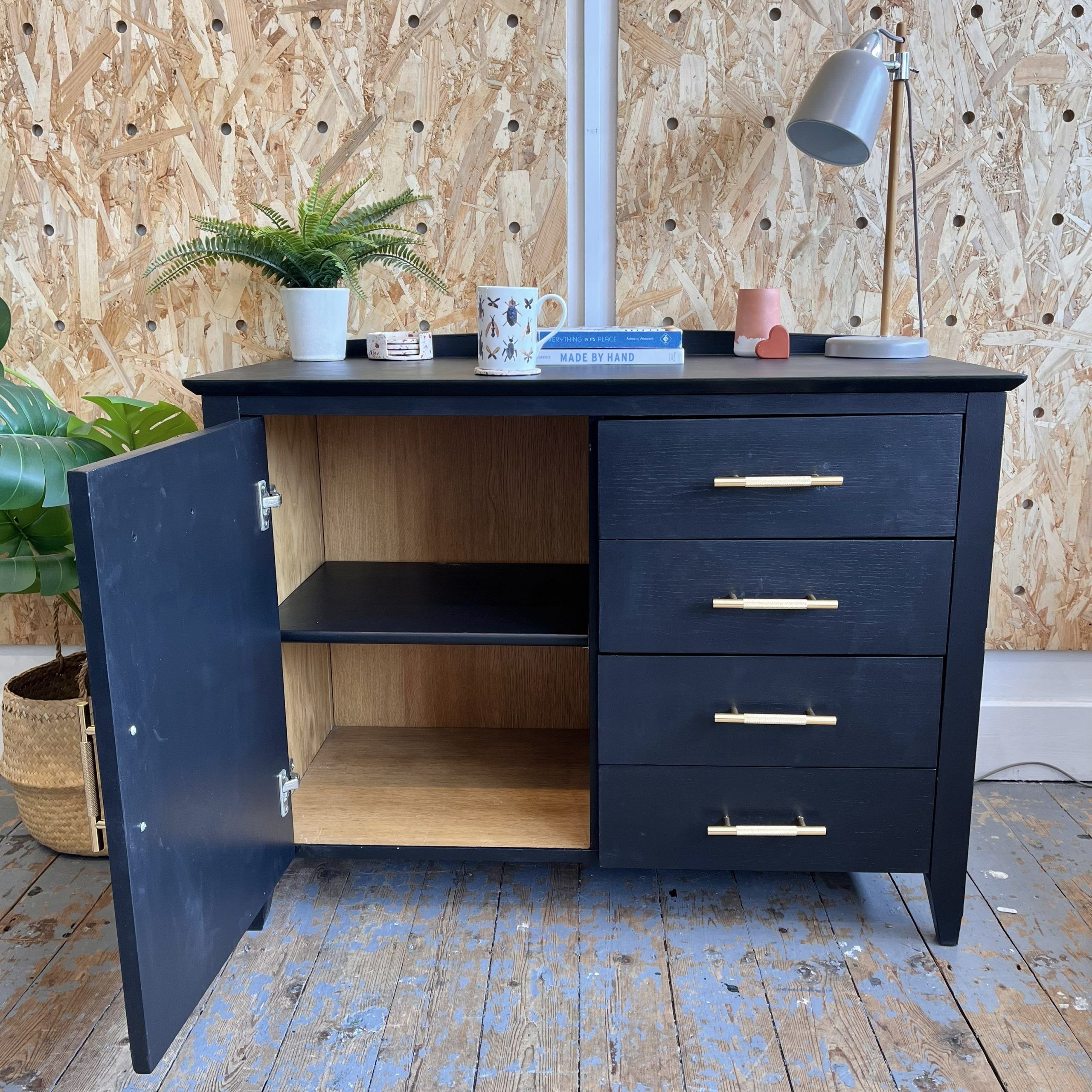 'Nikhil' Upcycled Black Sideboard - Image 2