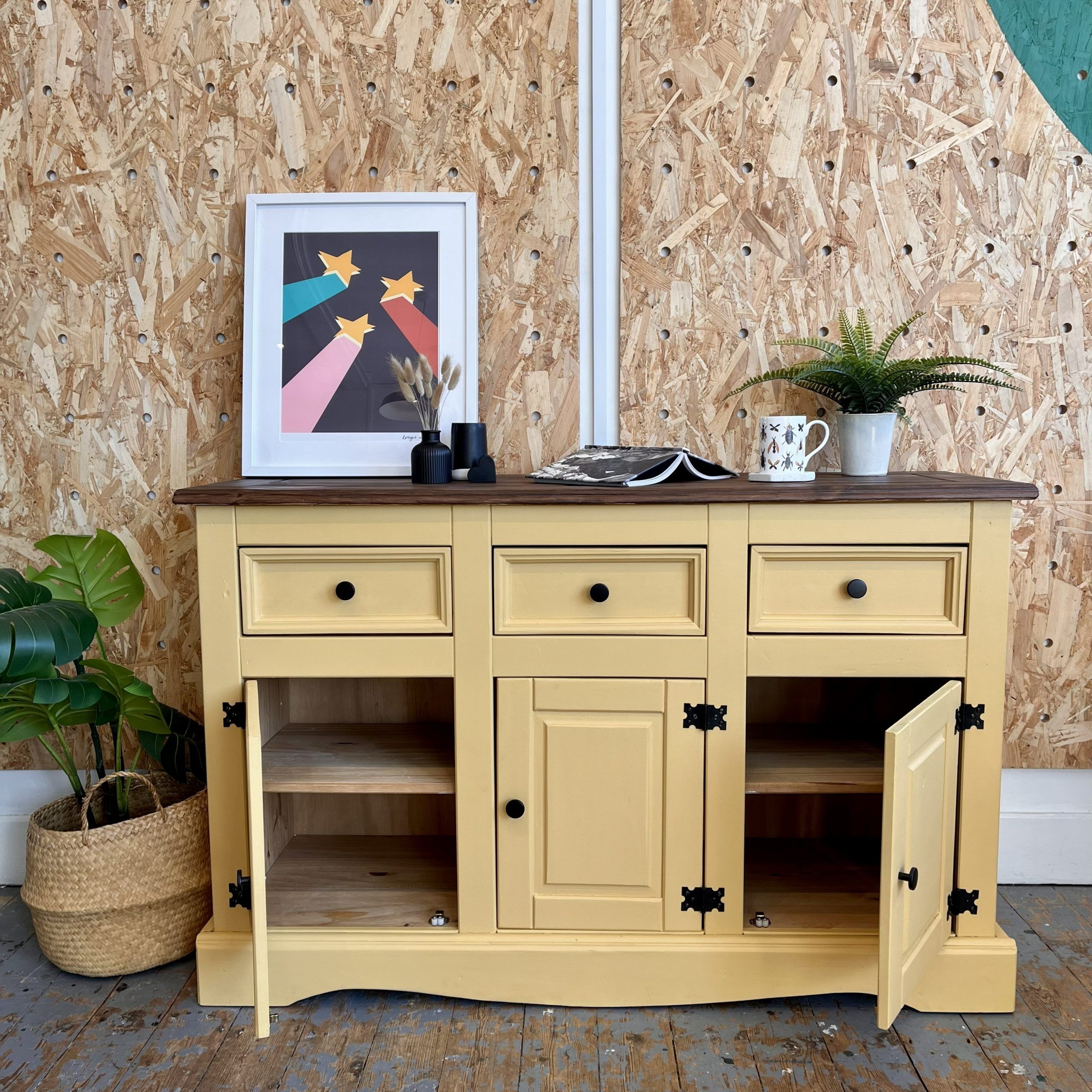 'Charlie' Upcycled Yellow Sideboard - Image 2