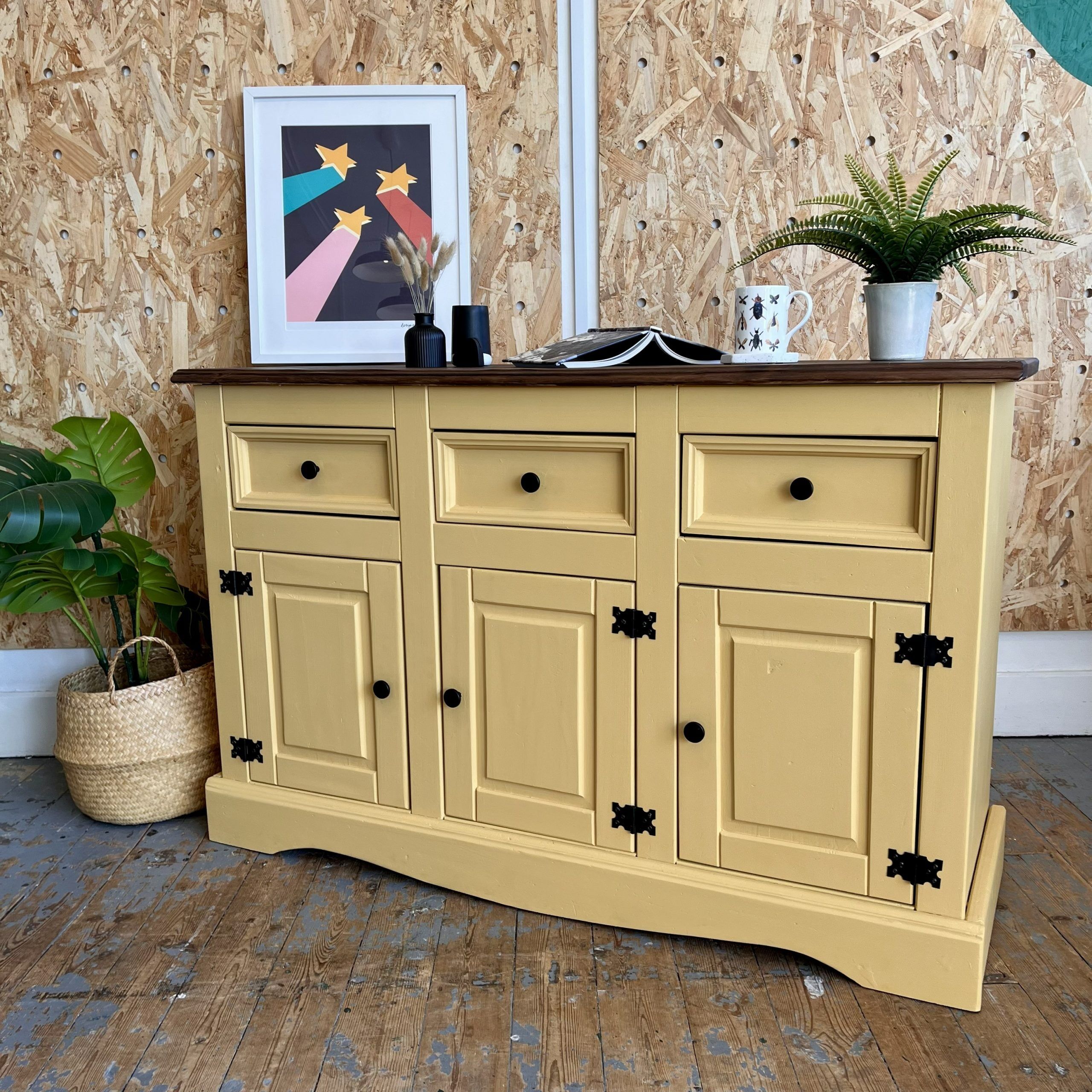 'Charlie' Upcycled Yellow Sideboard - Image 3