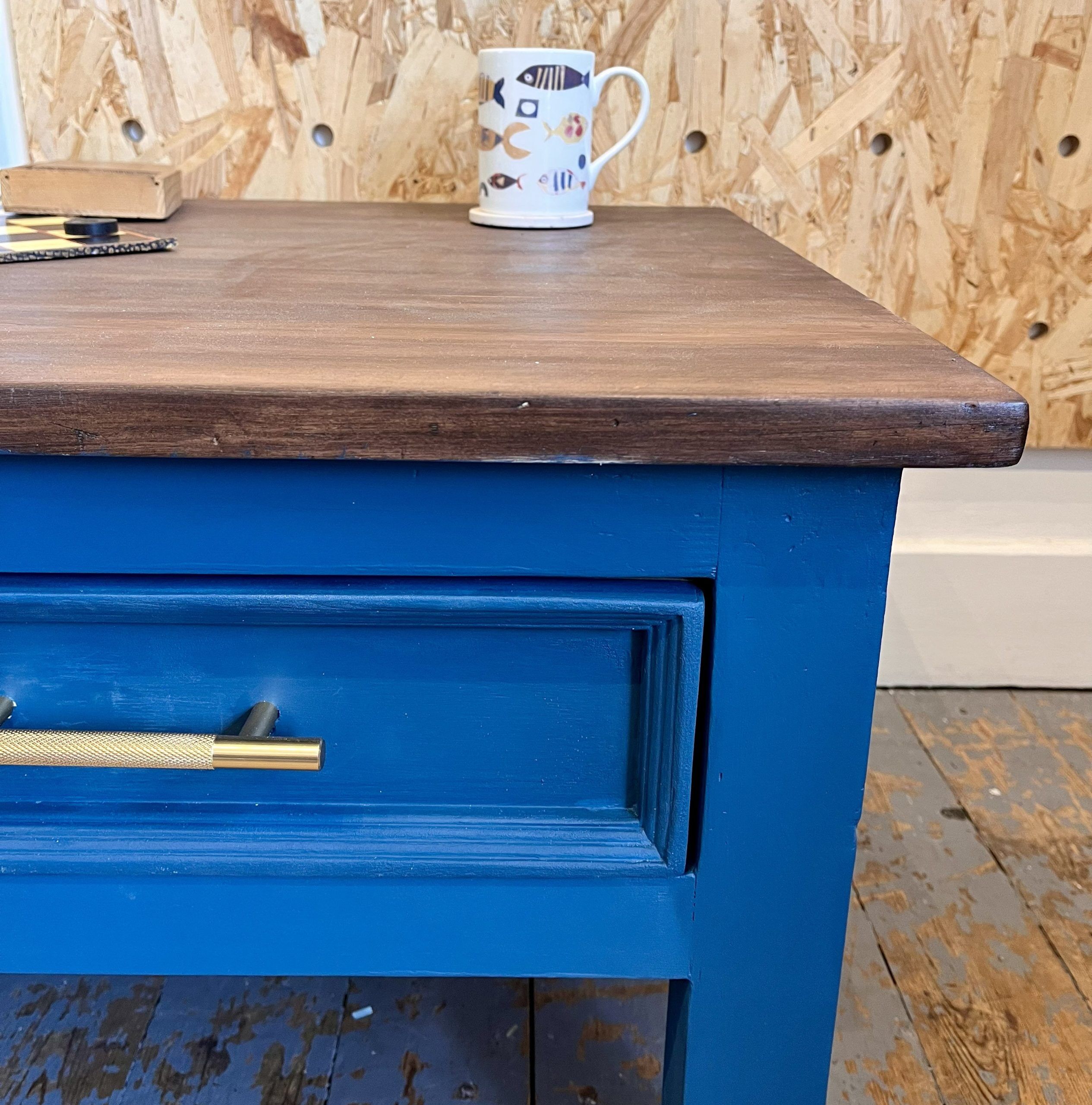 'Gary' Upcycled Blue Coffee Table - Image 2