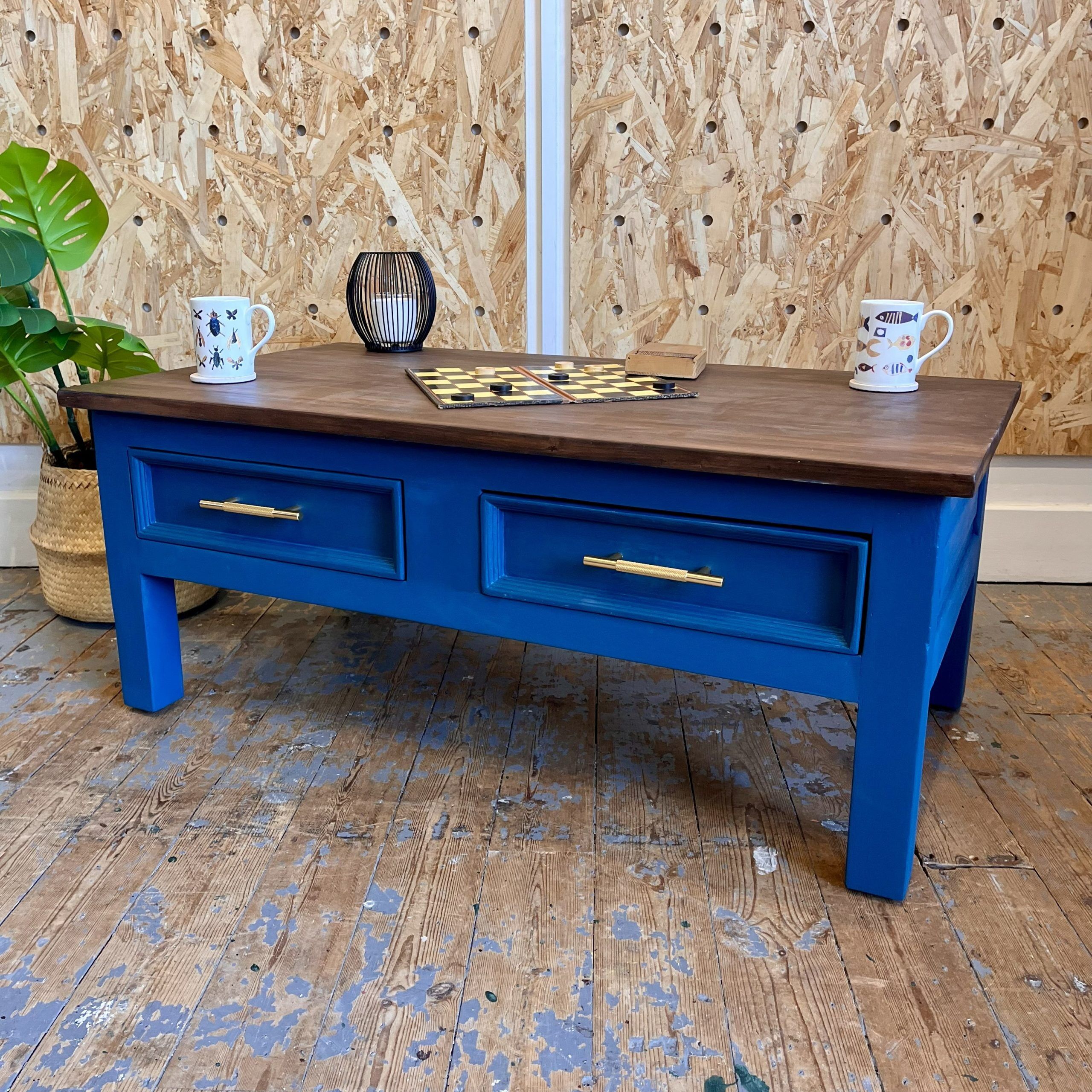 'Gary' Upcycled Blue Coffee Table - Image 3