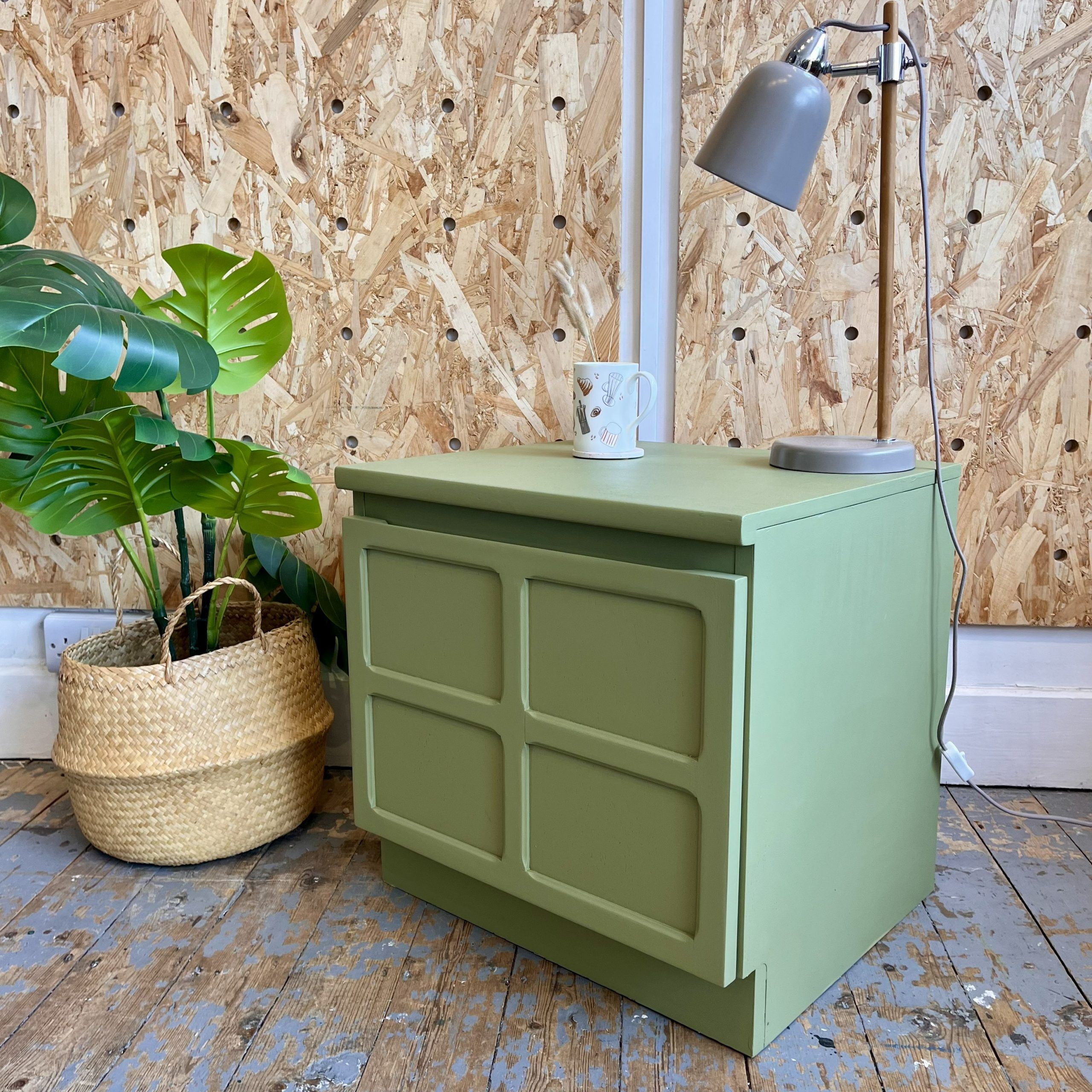 'Cassie' Upcycled Sage Green Side Cabinet - Image 3