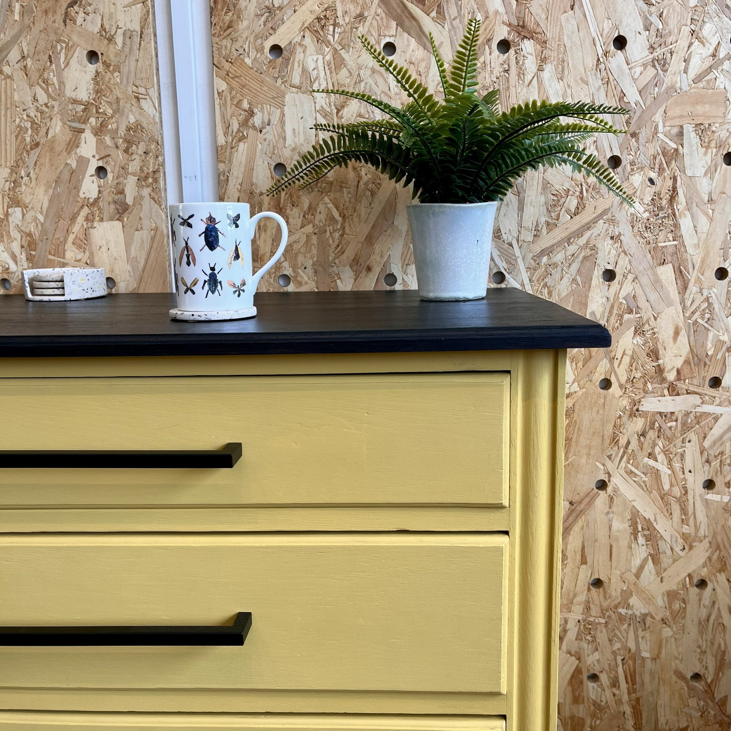 'Callum' Upcycled Mustard Chest of Drawers - Image 3