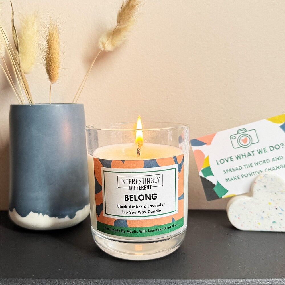 Belong Black Amber and Lavender Eco Soy Wax Candle