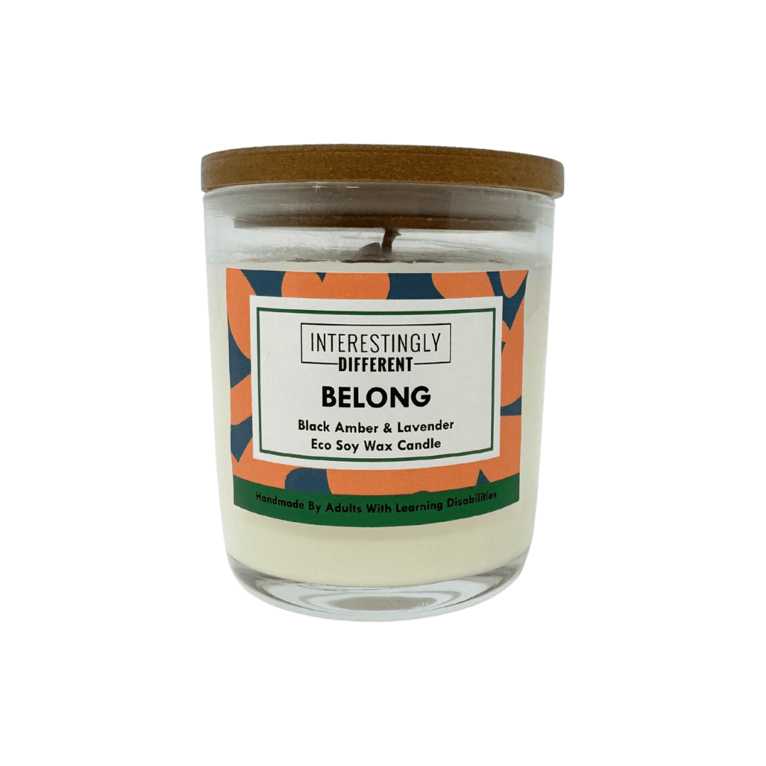 Belong Black Amber and Lavender Eco Soy Wax Candle