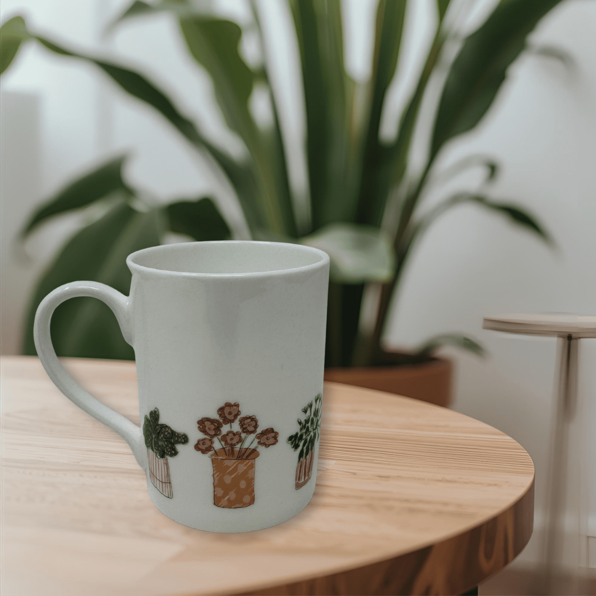 'Plant' Print Fine Bone China Mug