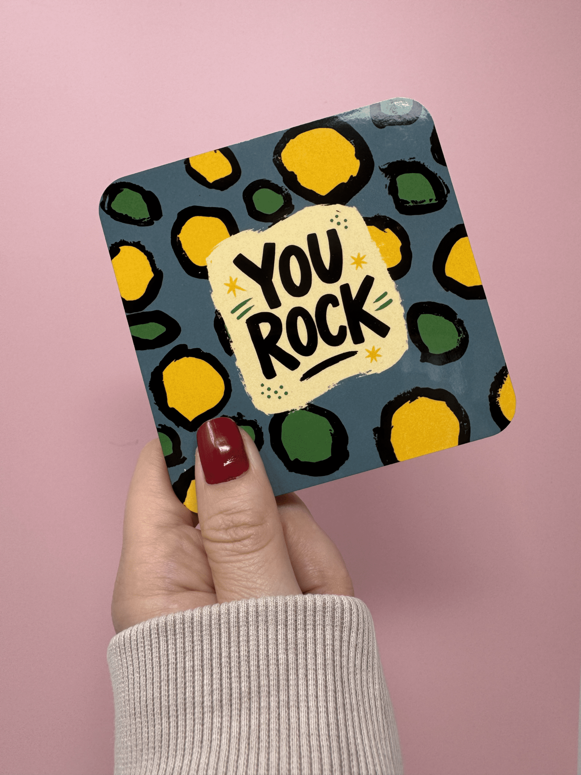 you rock leopard printer coaster