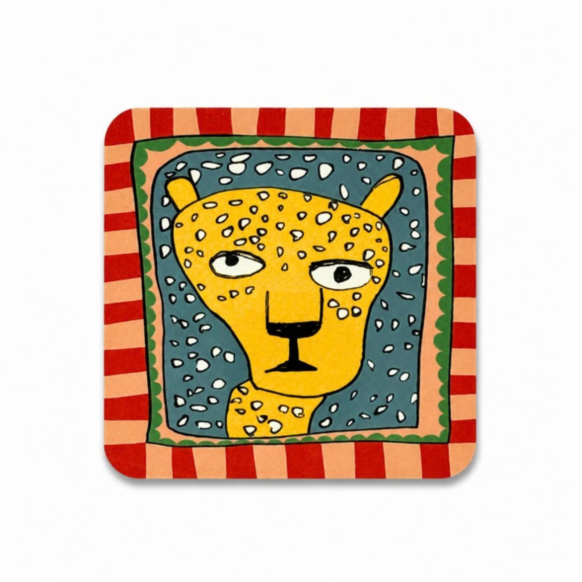 Leopard Illustration Art Coaster
