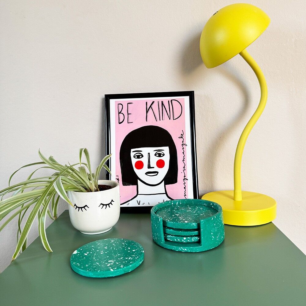 colourful jesmonite coaster set