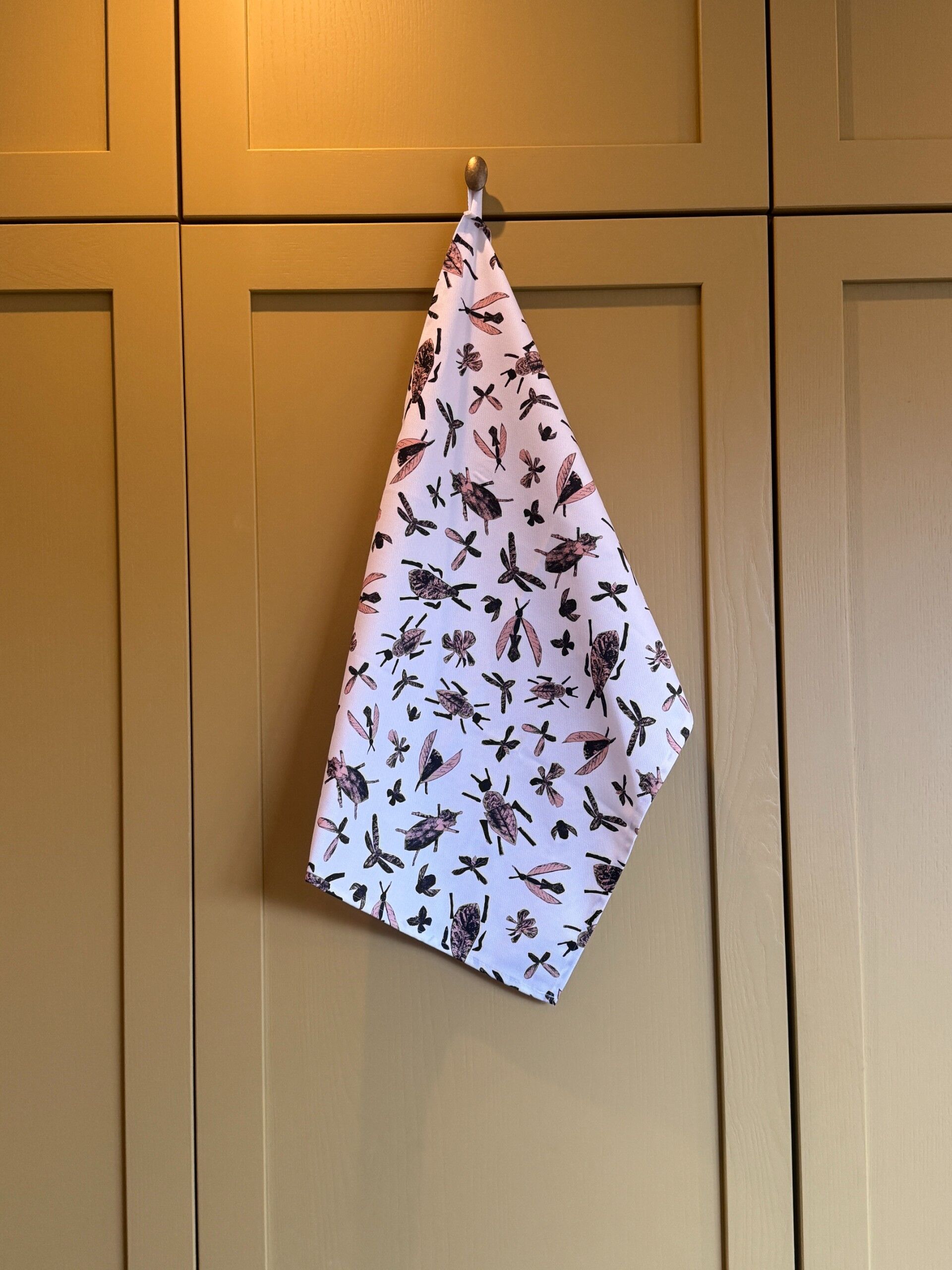 insect print tea towel