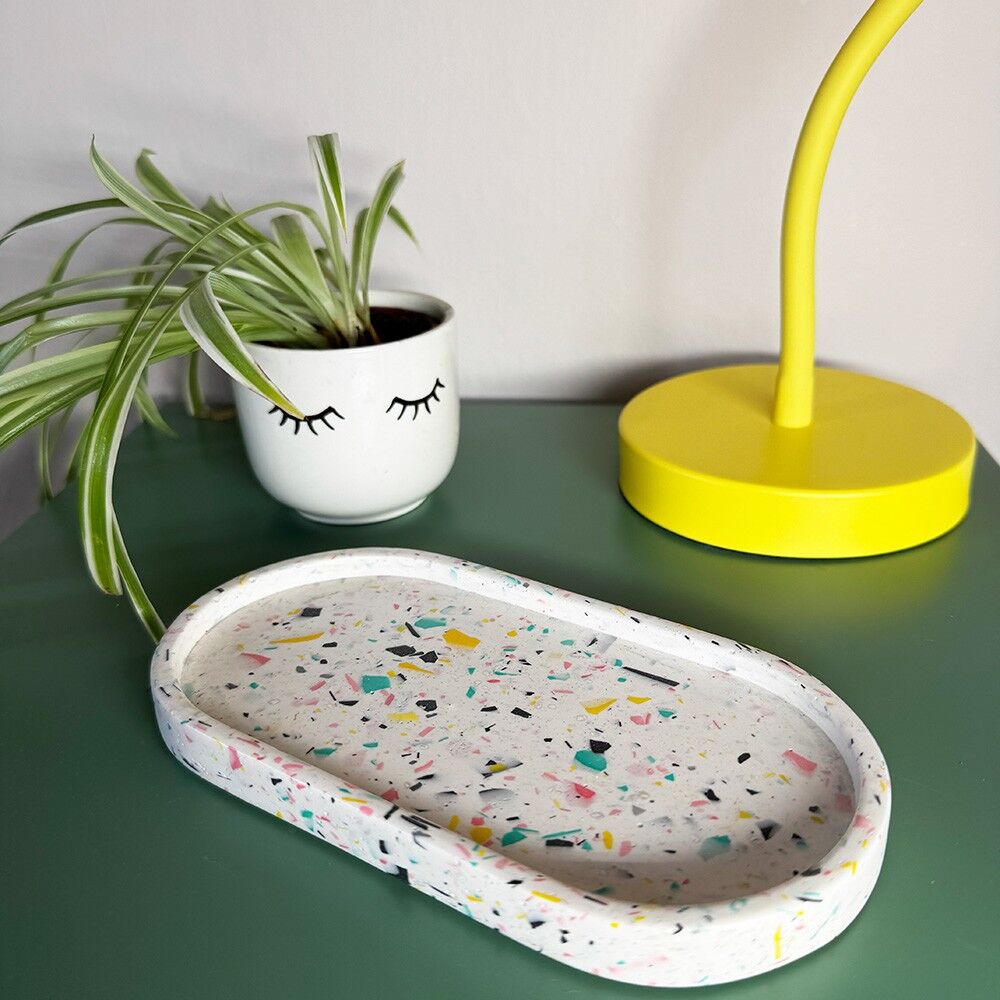Handmade Confetti Terrazzo Oval Dish