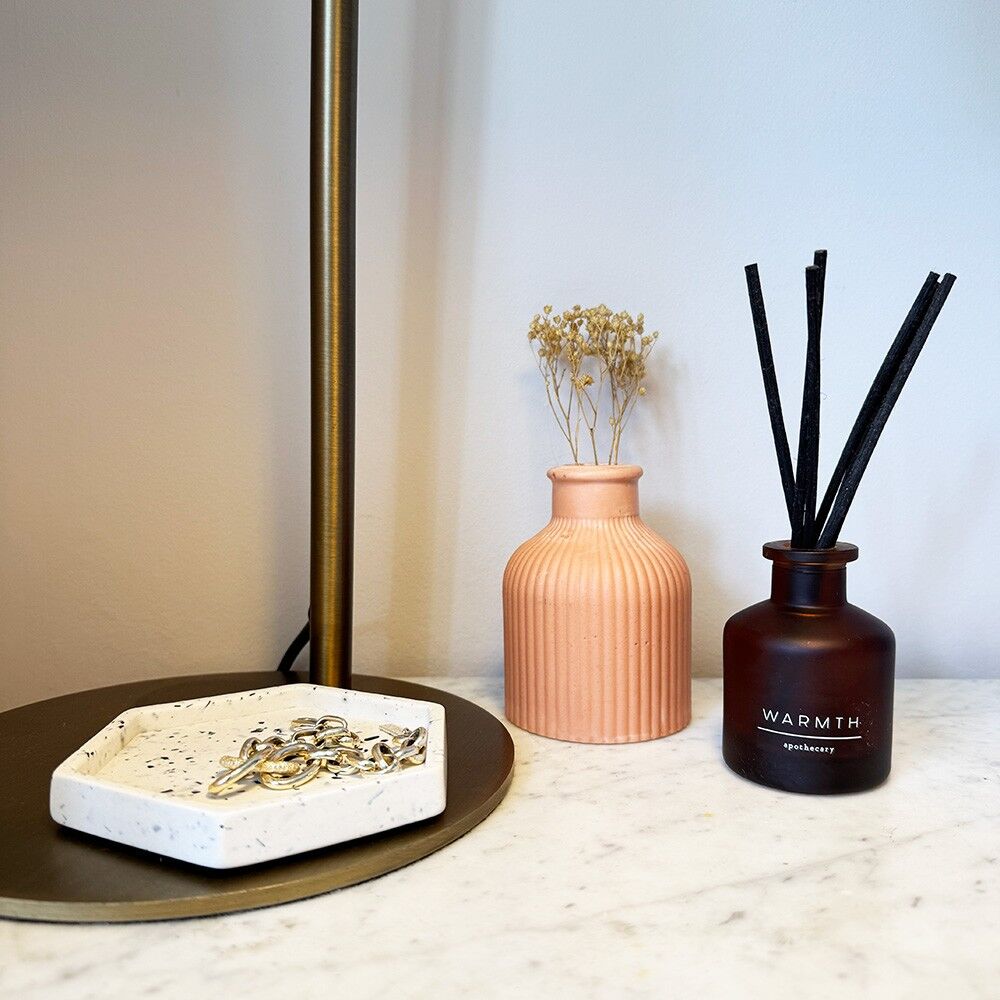 Handmade Jesmonite Modern Ribbed Bud Vase