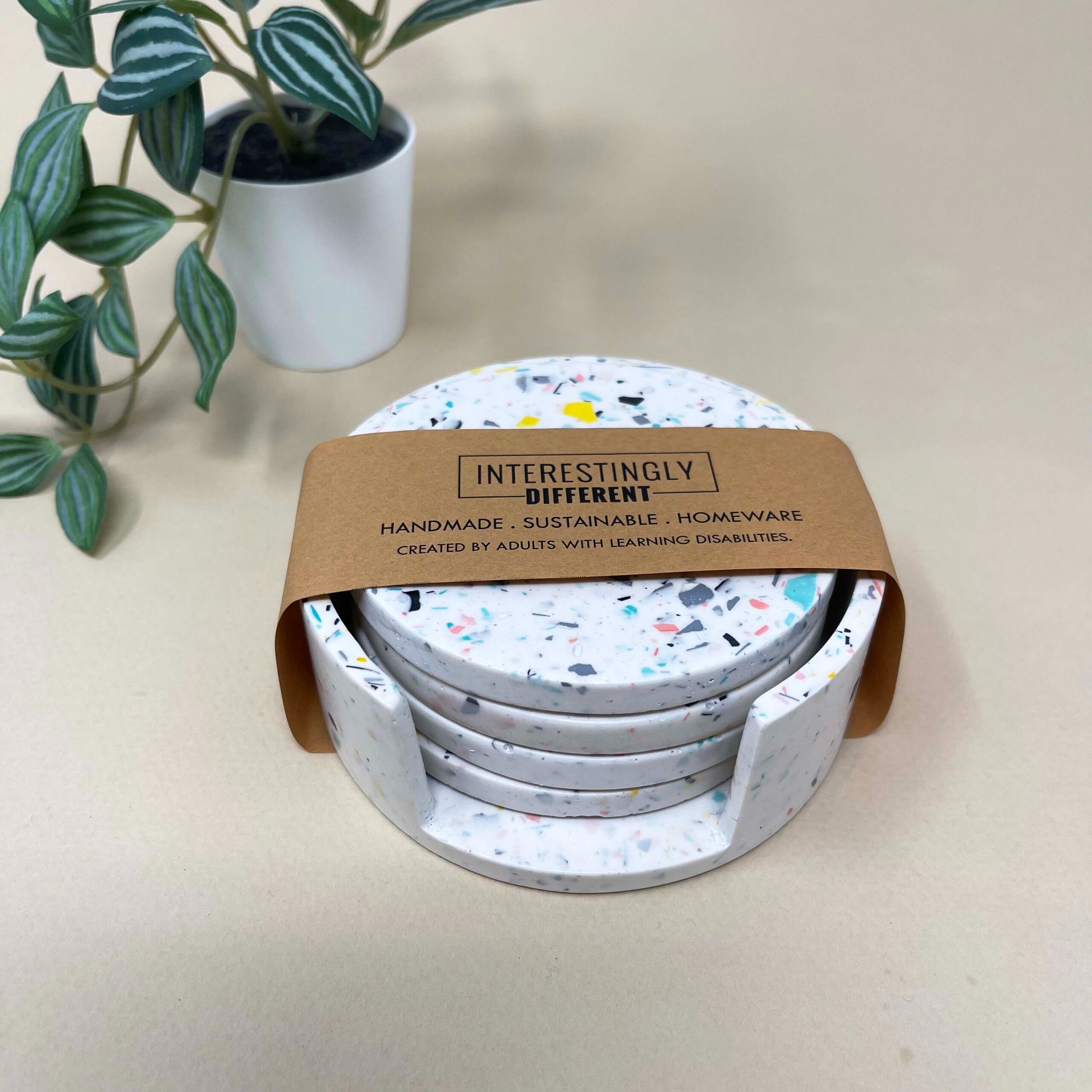 Handmade Confetti Terrazzo Coaster Set - Image 2