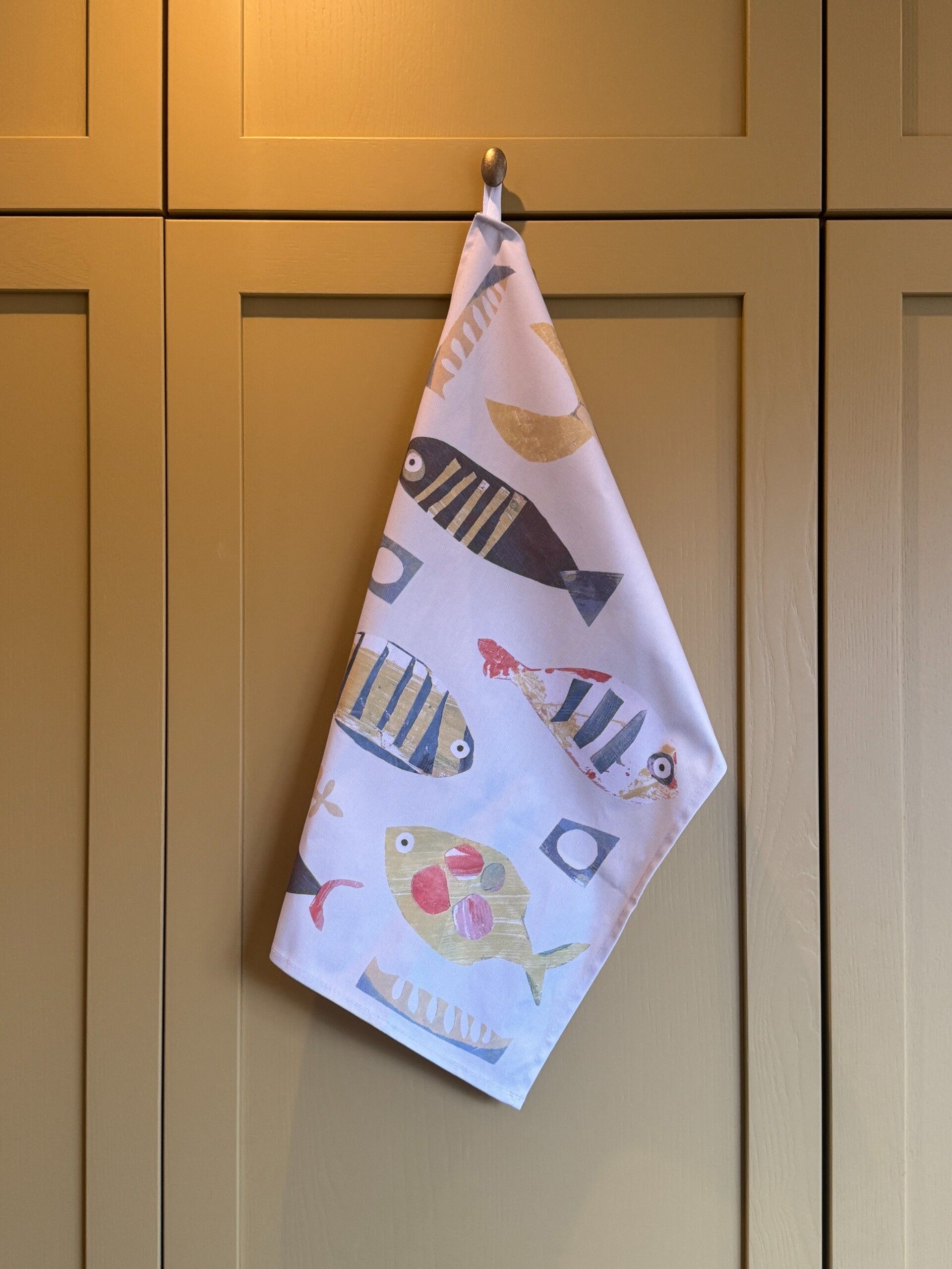 'Fish' Print Tea Towel