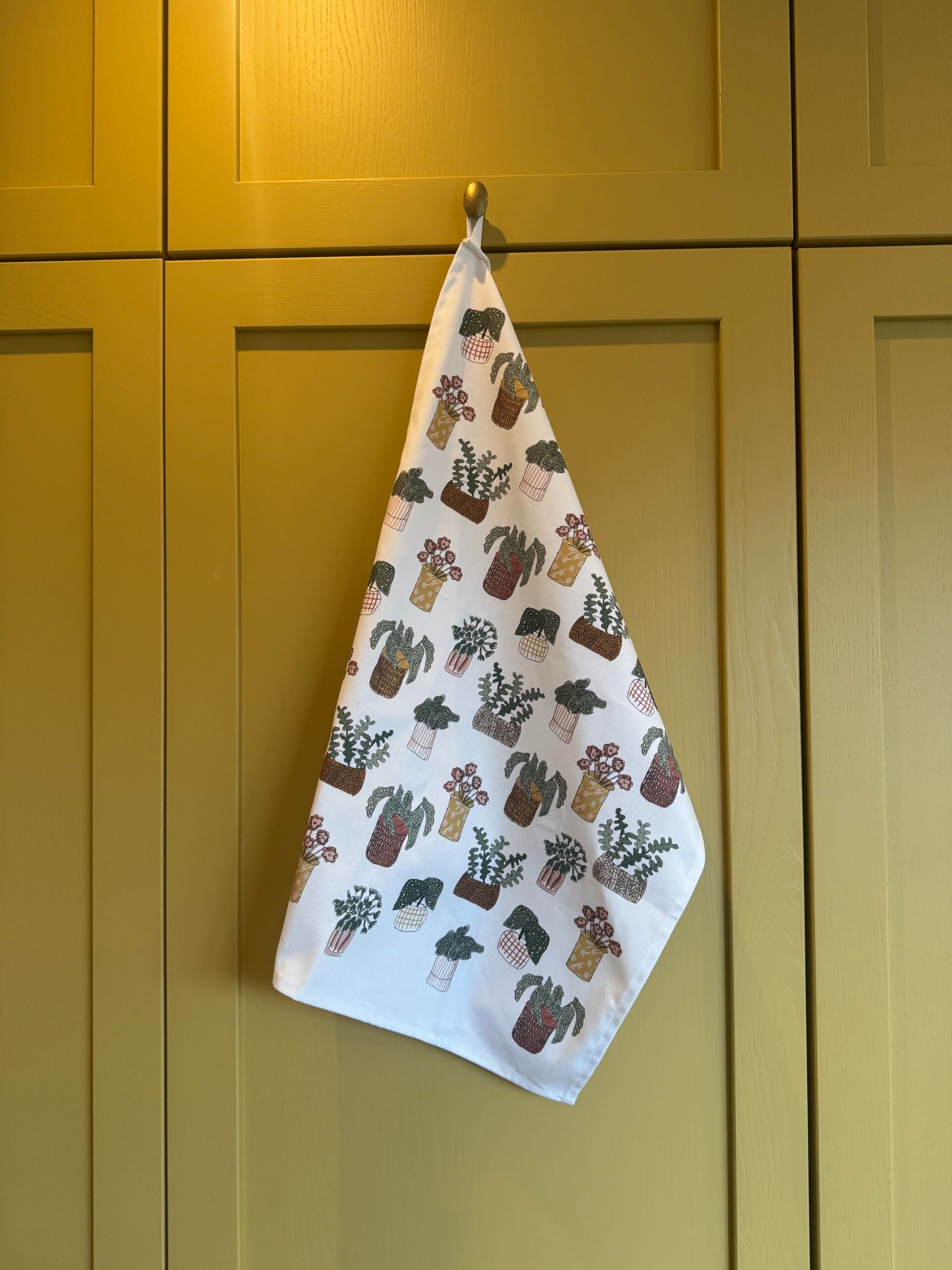 plant print tea towel
