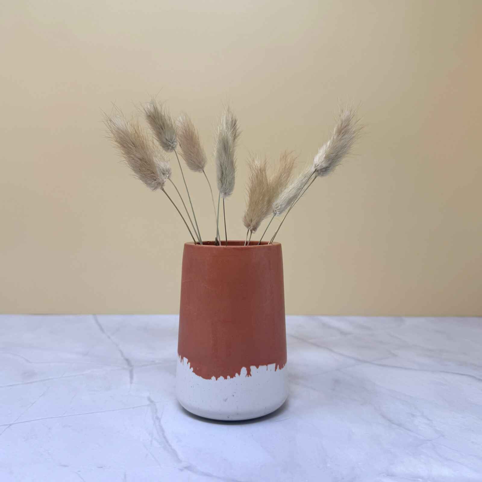 erracotta white jesmonite vase