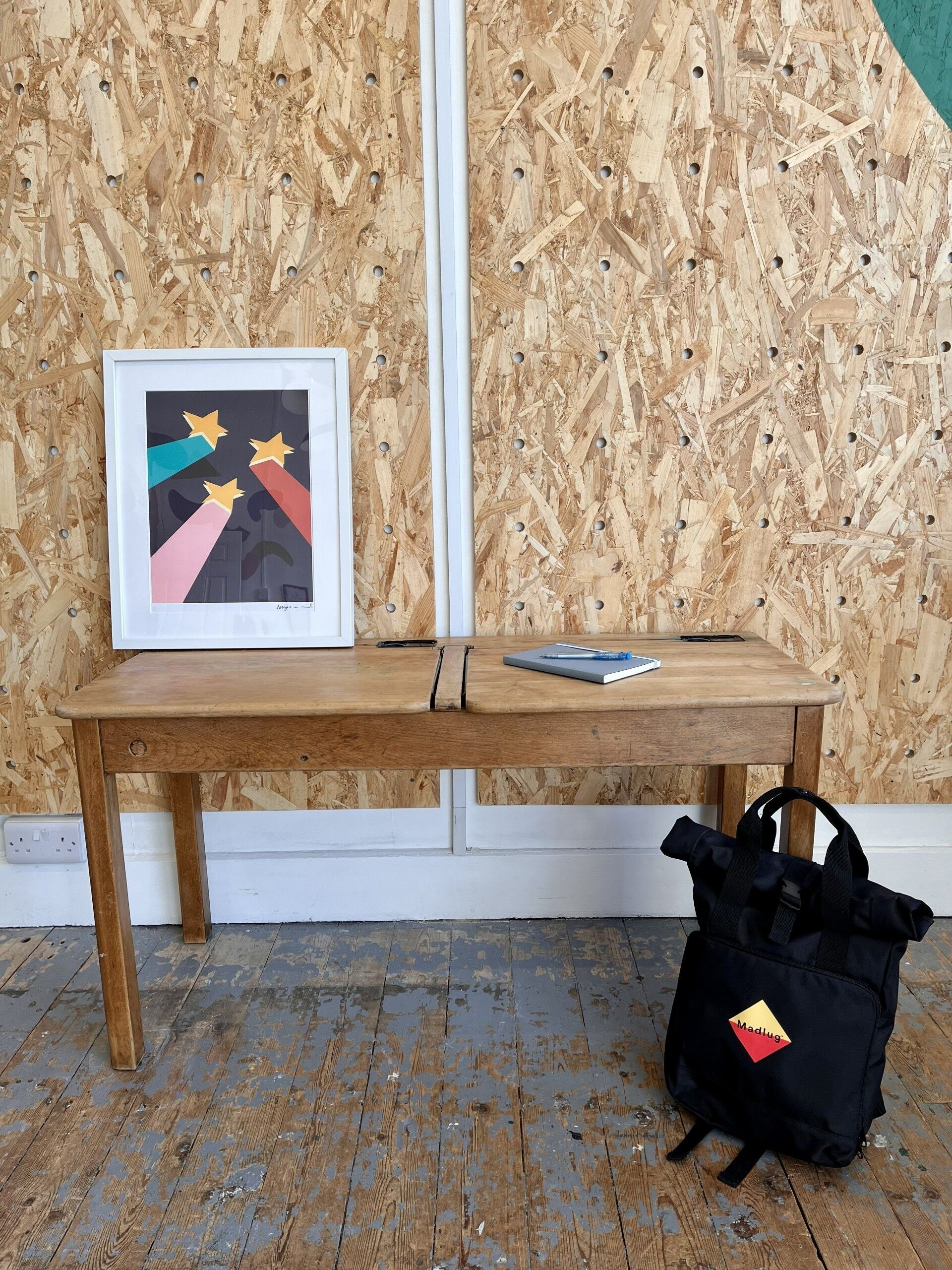 Retro double school desk