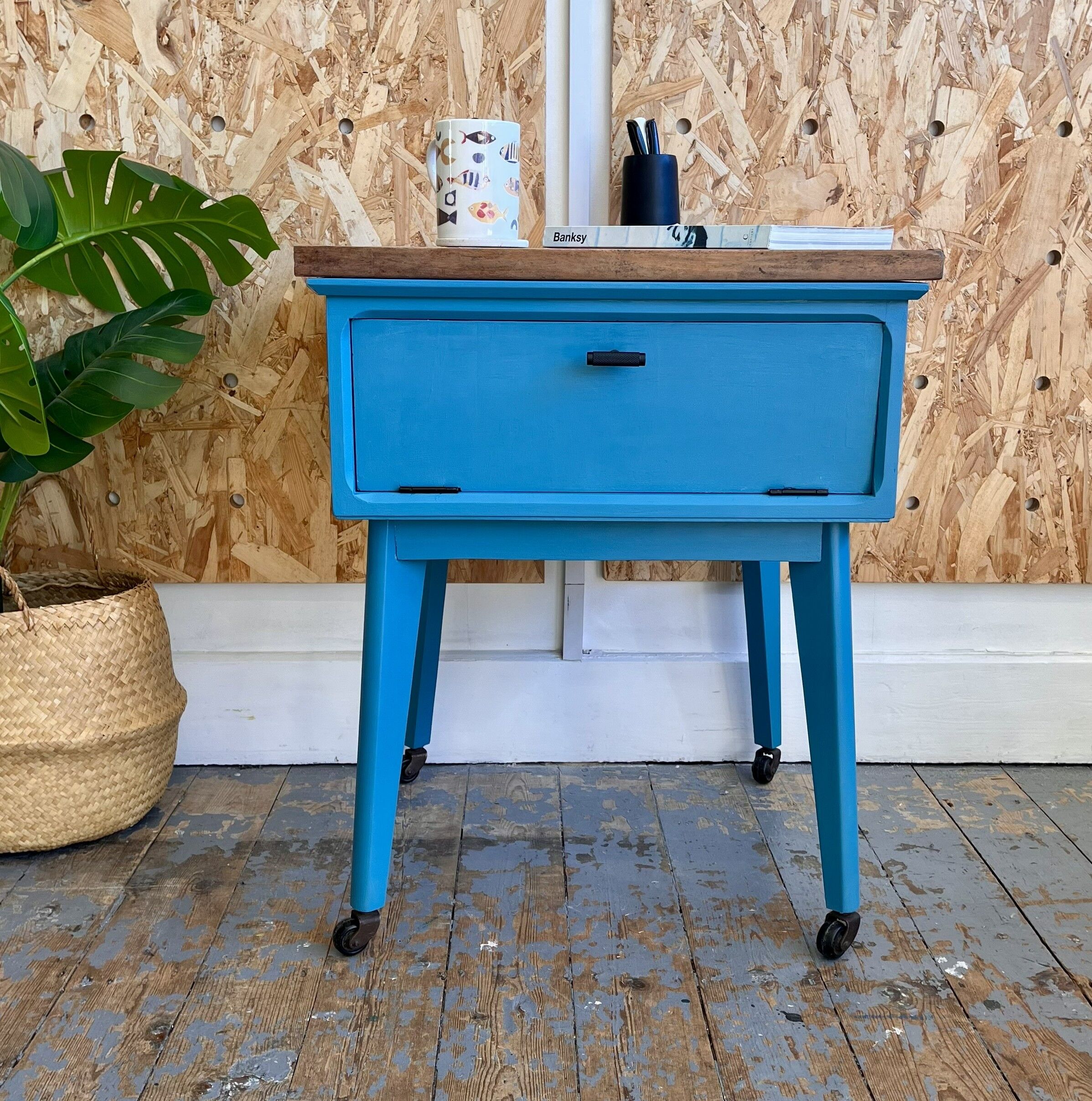 'Dean' Upcycled Blue Side Table