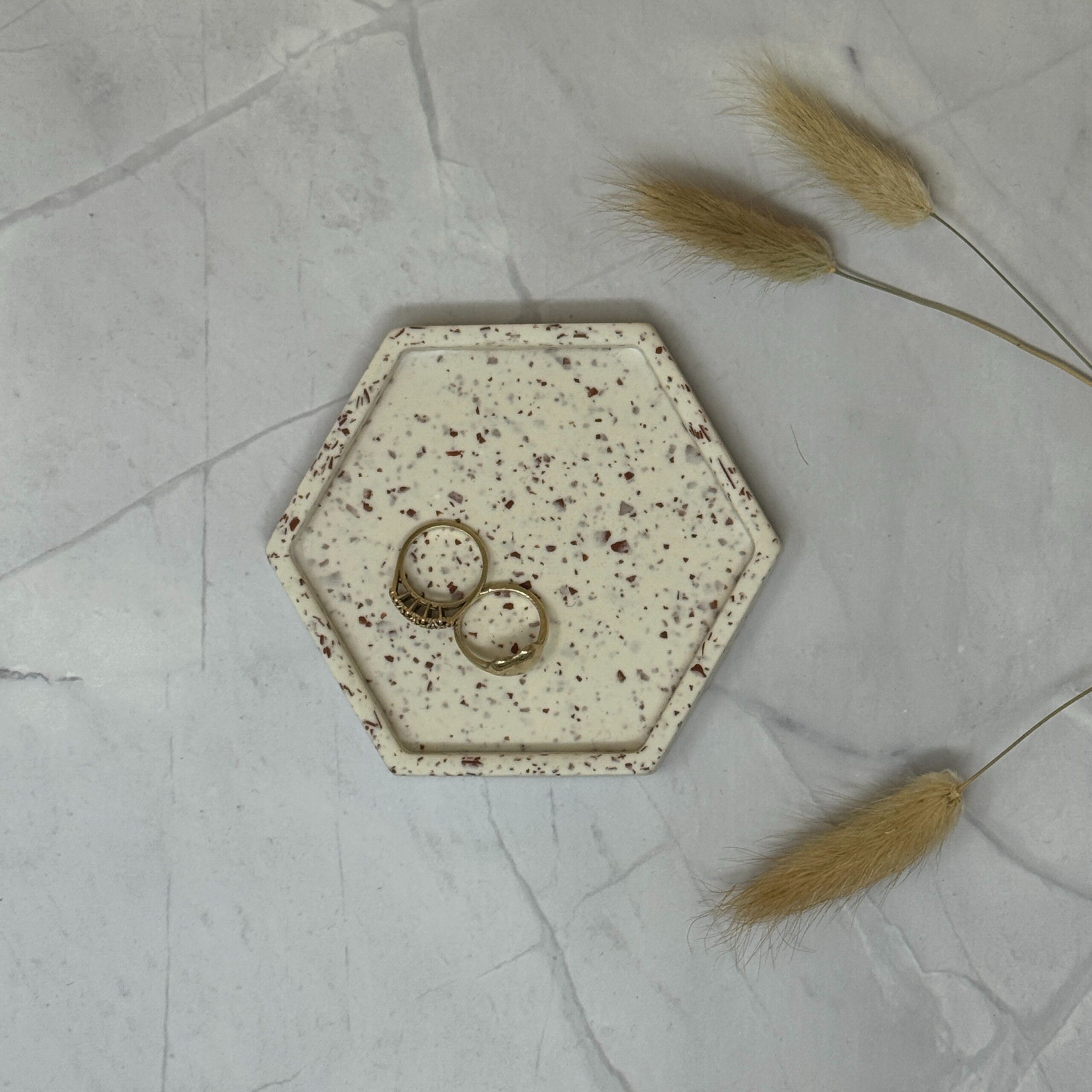 Modern Terrazzo Hexagon Jesmonite