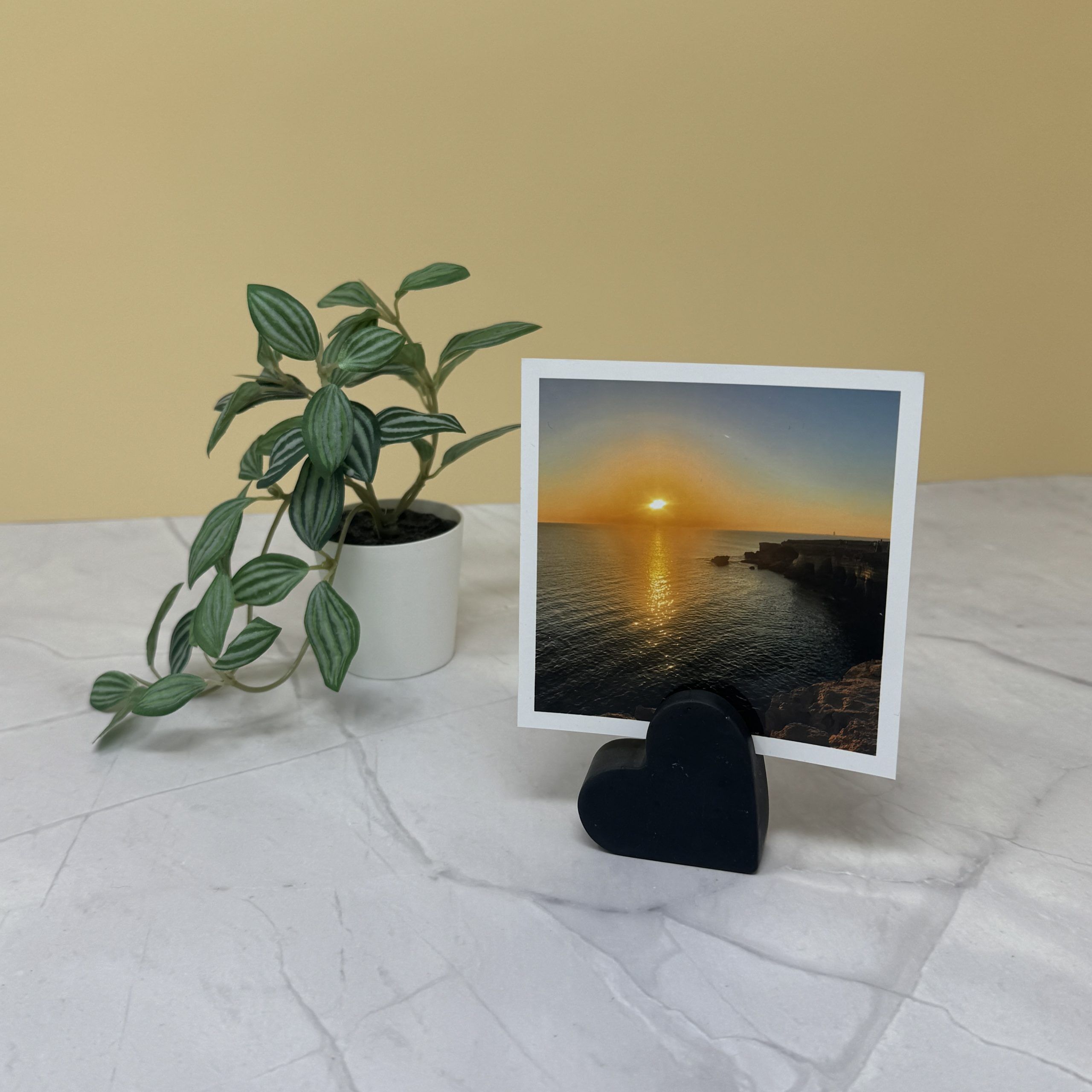 Handmade Black Heart-Shaped Photo Holder - Image 3